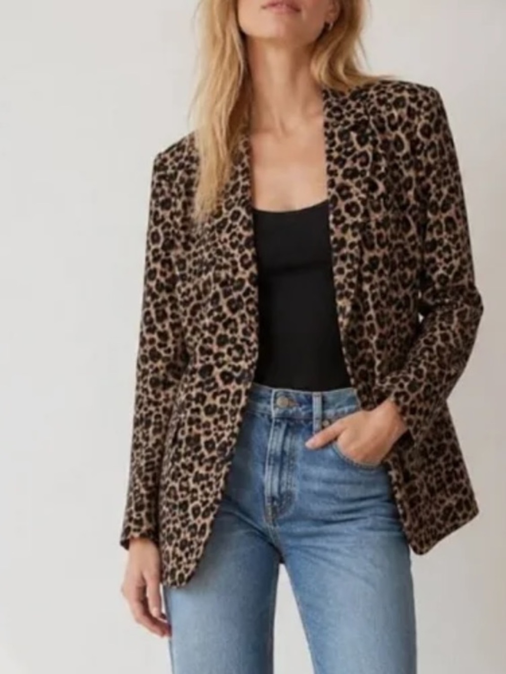 Endless Rose Leopard Boyfriend Print Blazer Jacket - Brown